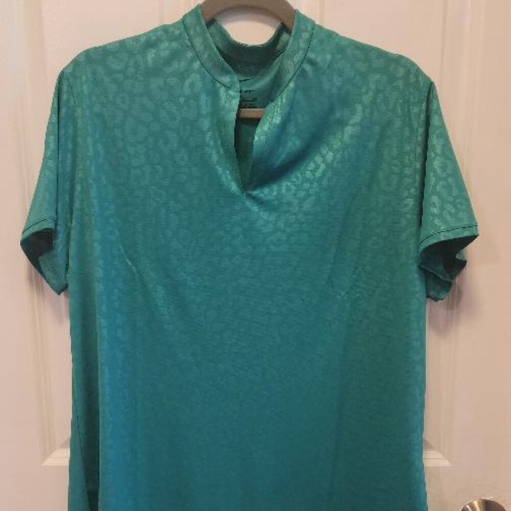 Nike XXL Dri-Fit Green Leopard Golf Shirt